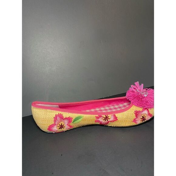 Sperry Top Sider Marin Raffia Flat Floral Pom Women  Sz 7 - Picture 7 of 10